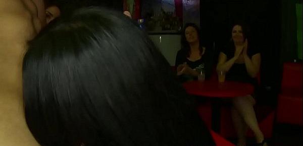  Bachelorettes sucking cocks at a wild CFNM stripper party